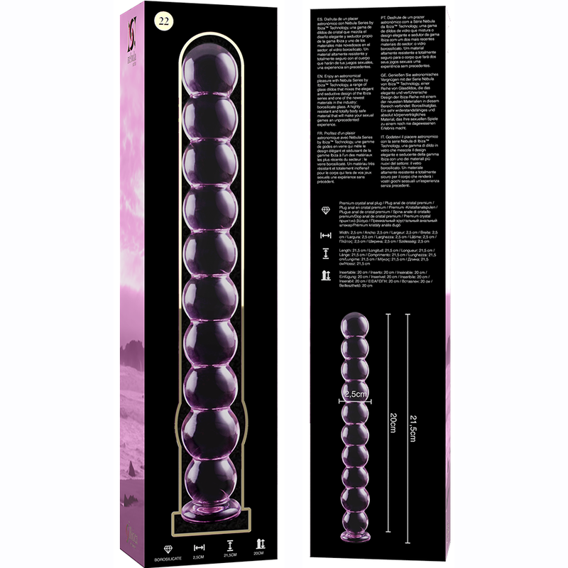 NEBULA Series by Ibiza – Modell 22 Dildo aus Borosilikatglas, Rosa, 21,5 cm – Dildo Bild 11