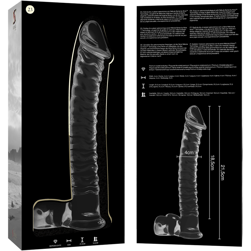 NEBULA Series by Ibiza – Modell 23 Dildo aus Borosilikatglas, Klar, 21,5 cm – Dildo Bild 9