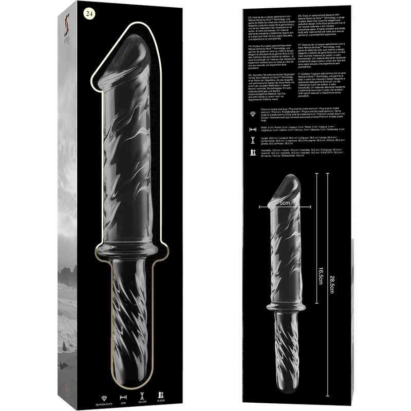 NEBULA Series by Ibiza – Modell 24 Dildo aus Borosilikatglas, Klar, 28,5 cm – Dildo Bild 10