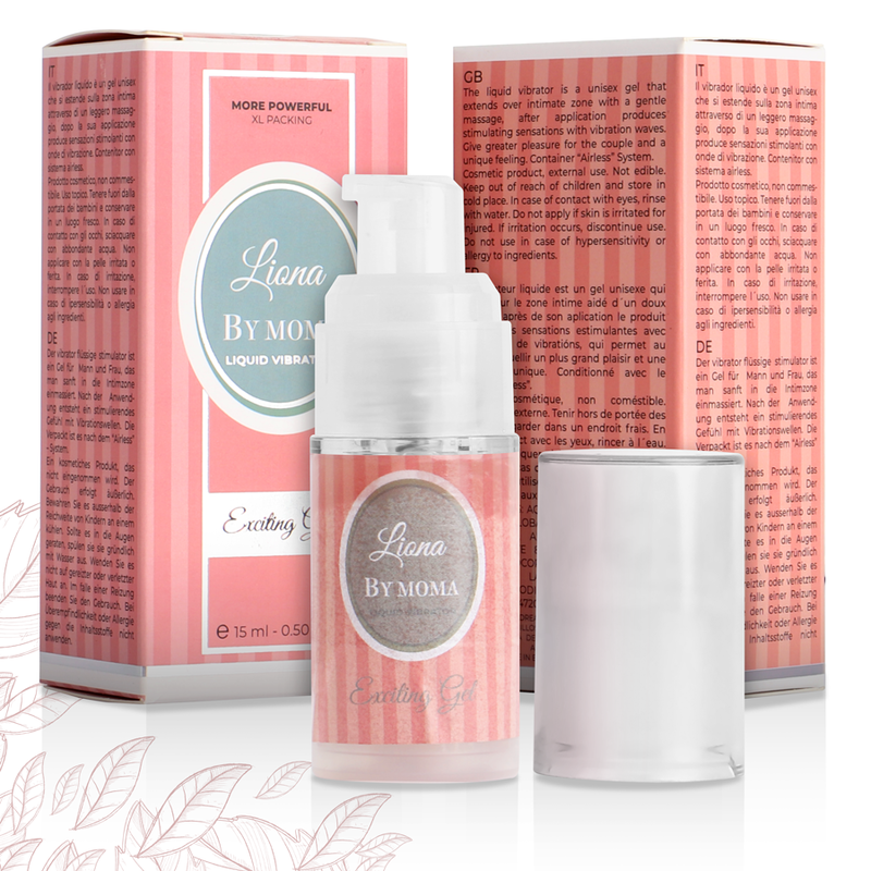 Liona by Moma Aufregendes Gel 15 ml – Flüssiger Vibrator & Stimulationsgel für Frauen Produktverpackung und Details