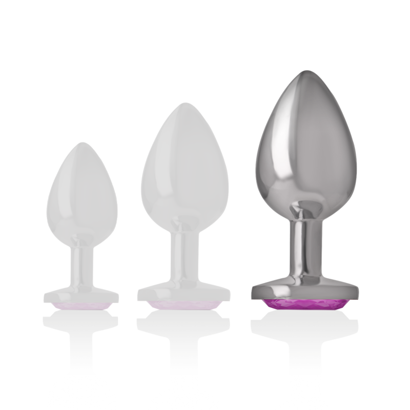 INTENSE - ANALPLUG AUS ALUMINIUMMETALL MIT ROSA KRISTALL, GRÖSSE L – Analplug Bild 9