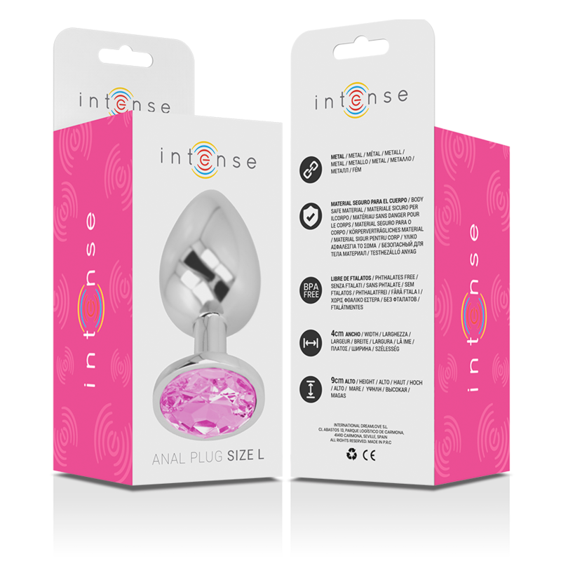 INTENSE - ANALPLUG AUS ALUMINIUMMETALL MIT ROSA KRISTALL, GRÖSSE L – Analplug Bild 11