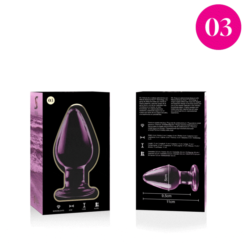 NEBULA SERIES BY IBIZA - MODELL 3 ANALPLUG BOROSILIKATGLAS ROSA 11 CM -O- 5 CM – Analplug Bild 8