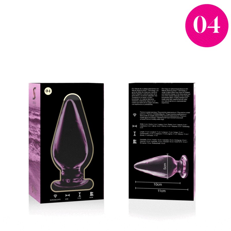 NEBULA SERIES BY IBIZA - MODELL 4 ANALPLUG BOROSILIKATGLAS ROSA 11 CM -O- 5 CM – Analplug Bild 6