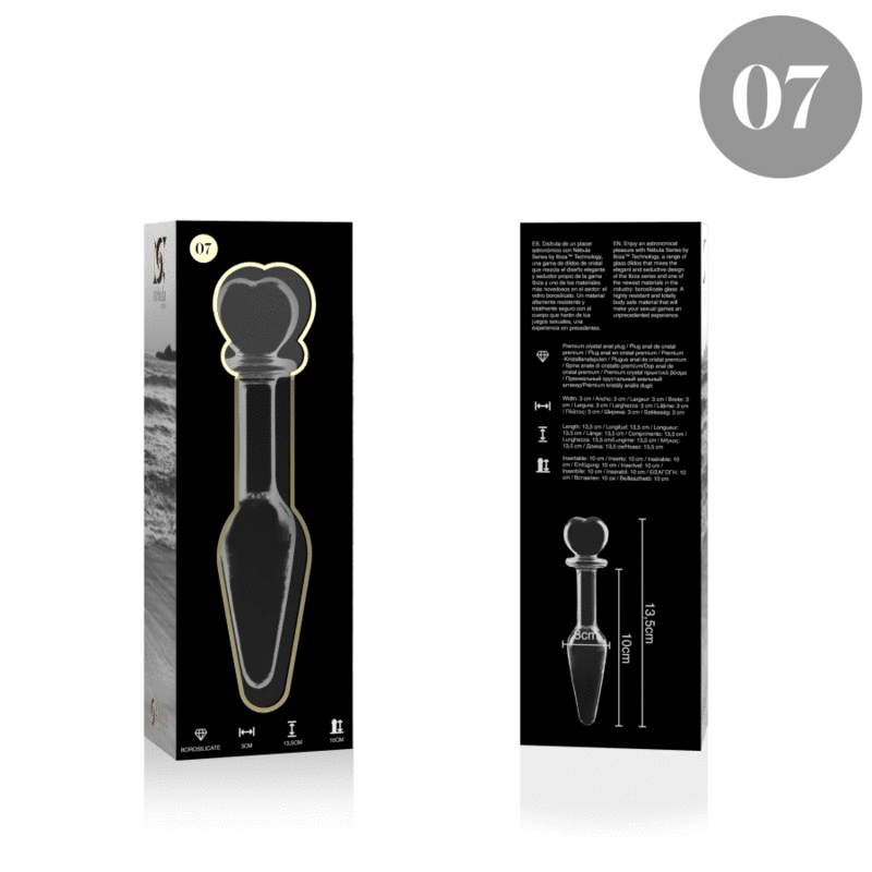 NEBULA SERIES BY IBIZA - MODEL 7 ANALPLUG BOROSILIKATGLAS KLAR 13.5 CM -O- 3 CM – Analplug Bild 7