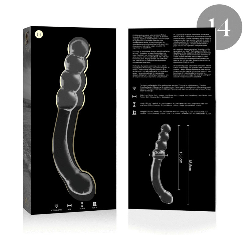 NEBULA SERIES BY IBIZA - MODELL 14 DILDO BOROSILIKATGLAS KLAR 18.5 CM -O- 3 CM – Dildo Bild 7