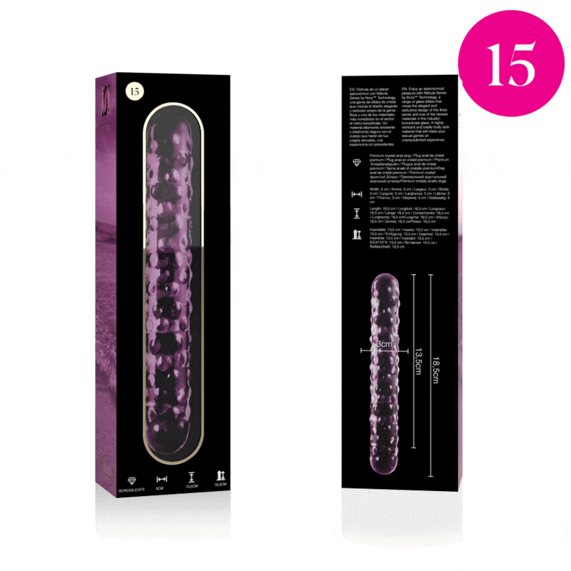 NEBULA SERIES BY IBIZA - MODELL 15 DILDO BOROSILIKATGLAS ROSA 18.5 CM -O- 3 CM – Dildo Bild 7