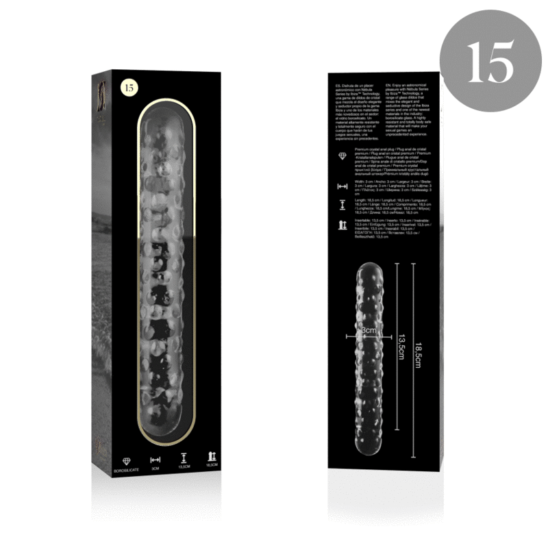 NEBULA SERIES BY IBIZA - MODELL 15 DILDO BOROSILIKATGLAS KLAR 18.5 CM -O- 3 CM – Dildo Bild 8