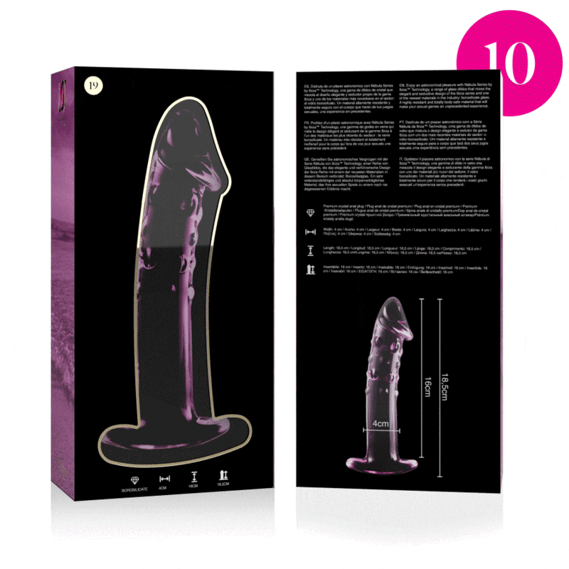 NEBULA Series by Ibiza – Modell 19 Dildo aus Borosilikatglas, Rosa, 18,5 cm hochwertiges Intimtoy