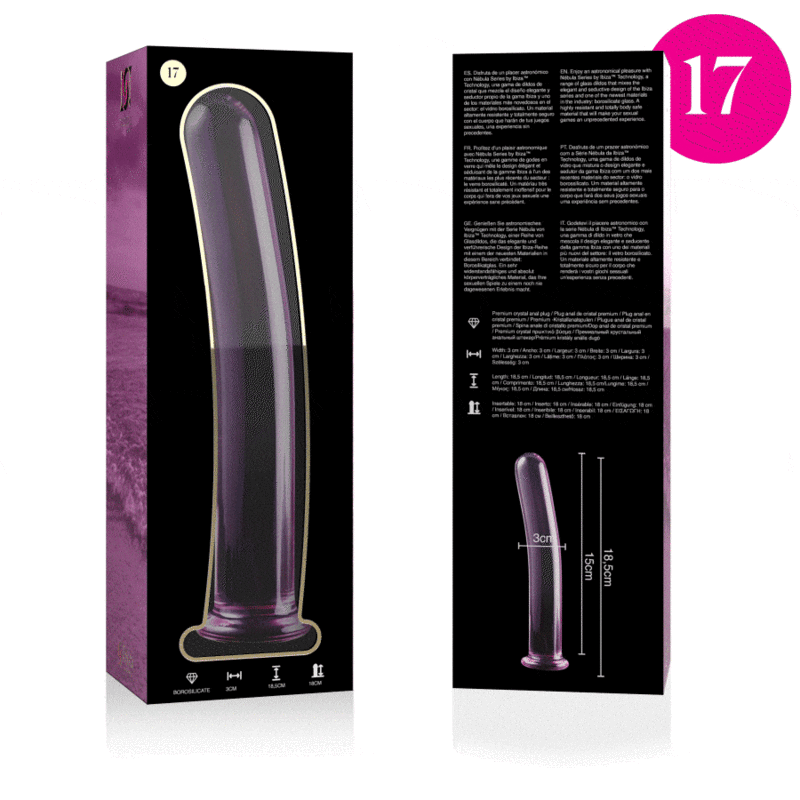 NEBULA Series by Ibiza – Modell 17 Dildo aus Borosilikatglas, Rosa, 18,5 cm – Dildo Bild 8
