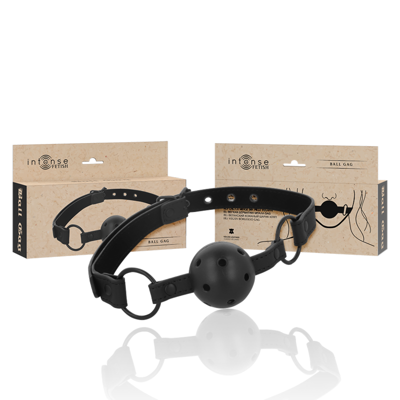 INTENSE - FETISH BALLKNEBEL AUS VEGANEM LEDER Produktansicht und Details