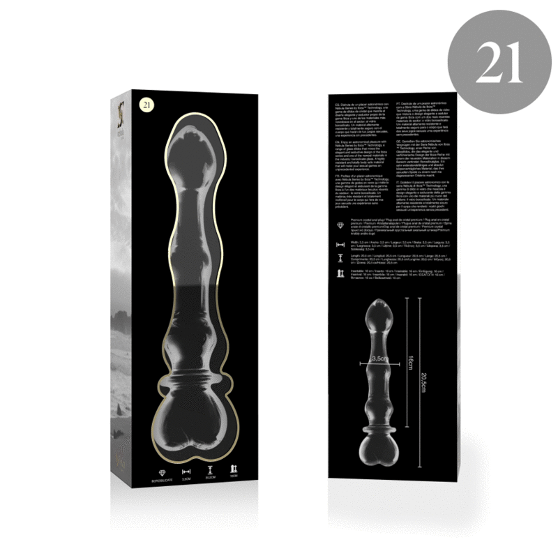 NEBULA Series by Ibiza – Modell 21 Dildo aus Borosilikatglas, Klar, 20,5 cm für sinnliche und diskrete Momente