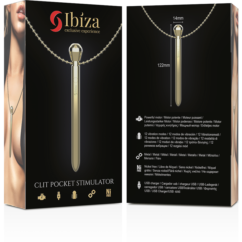 IBIZA Clit Pocket Stimulator Halskette – 12 Vibrationsmodi, USB wiederaufladbar | Secret Pulse für intensive Stimulation und Self-Love