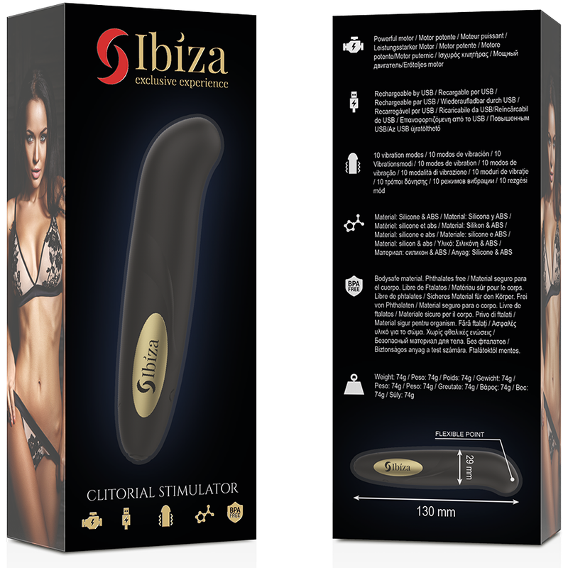 IBIZA - KLITERSTIMULATOR USB-LADEGERT 10 VIBRATIONSMODI GOLDEN 13 X 2,9 hochwertiges Sextoy bei Secret Pulse