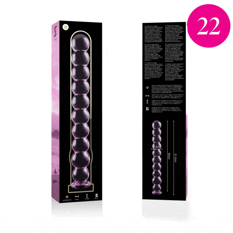 NEBULA Series by Ibiza – Modell 22 Dildo aus Borosilikatglas, Rosa, 21,5 cm – Dildo Bild 8
