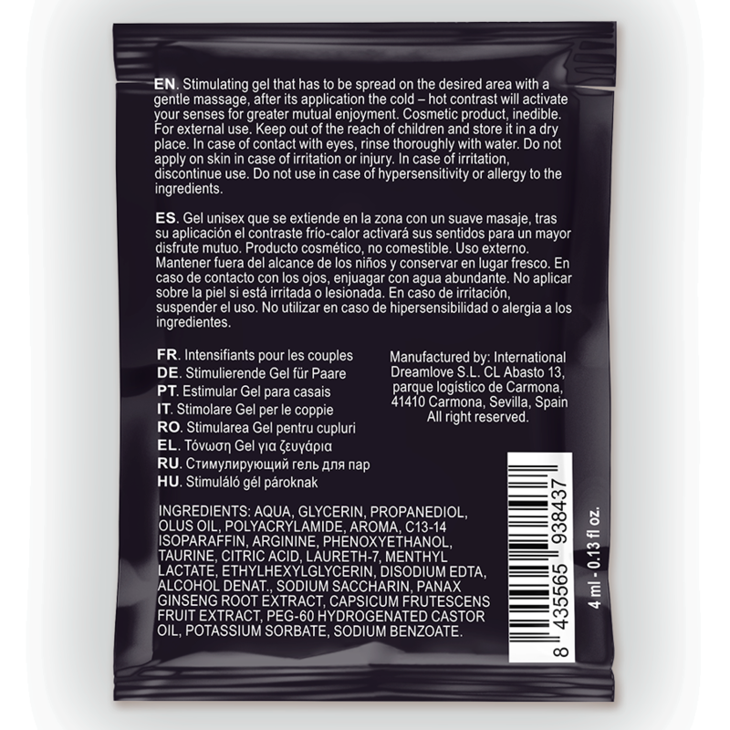 SPARTAN Erektionsgel 4 ml – Kalt-Heiß-Effekt, Vegan & Leistungssteigernd – Potenz- & Lustprodukt Bild 3