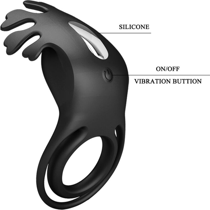 PRETTY LOVE - RUBEN VIBRATORRING 7 VIBRATIONEN SCHWARZES SILIKON – Vibrator Bild 11