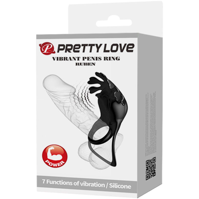 PRETTY LOVE - RUBEN VIBRATORRING 7 VIBRATIONEN SCHWARZES SILIKON – Vibrator Bild 13