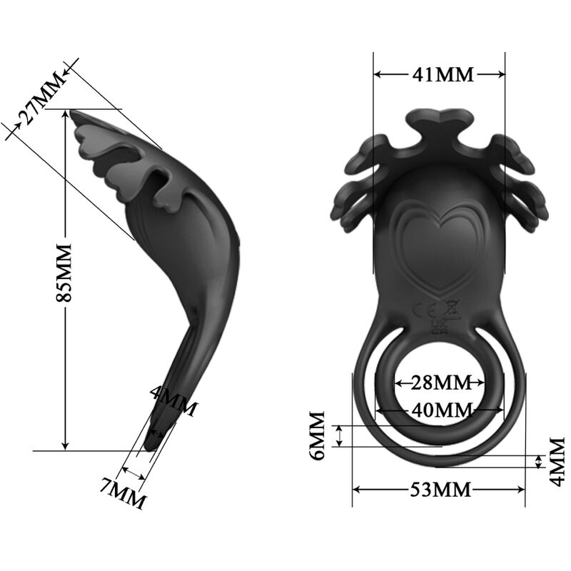 PRETTY LOVE - RUBEN VIBRATORRING 7 VIBRATIONEN SCHWARZES SILIKON – Vibrator Bild 10