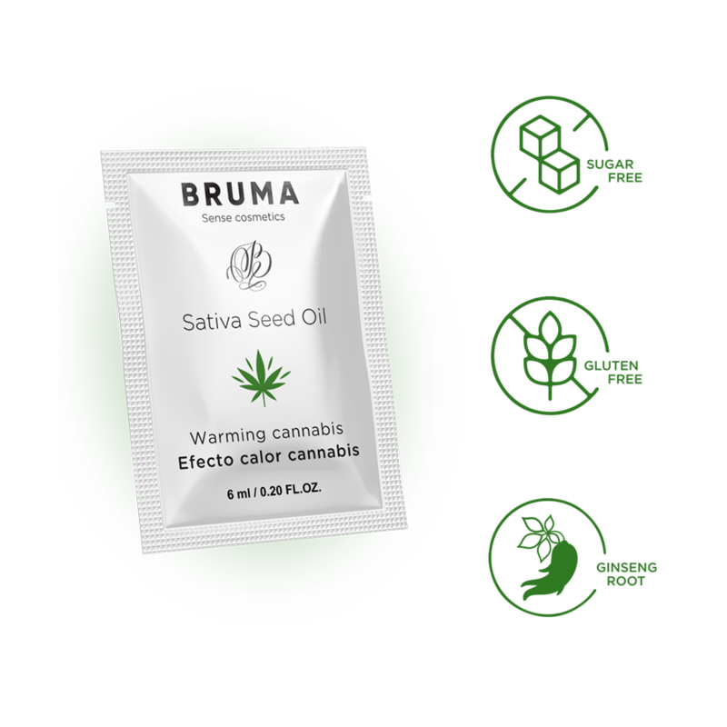 BRUMA - SATIVA-SAMENÖL-GLEITGEL MIT WÄRMENDEM CANNABISGESCHMACK 6 ml Gleitgel diskret online kaufen