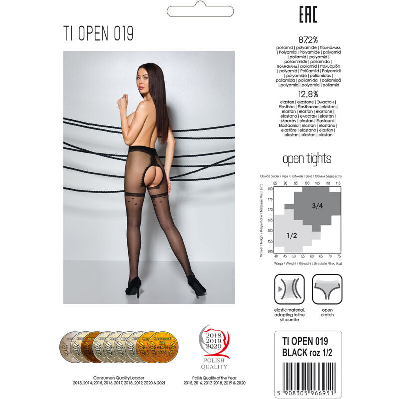 PASSION - TIOPEN 019 SCHWARZE STRUMPFHOSE 1/2 20 DEN hochwertige Produktabbildung