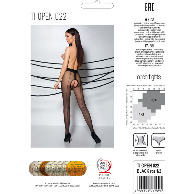 PASSION - TIOPEN 022 SCHWARZE STRUMPFHOSE 3/4 20 DEN hochwertige Produktabbildung