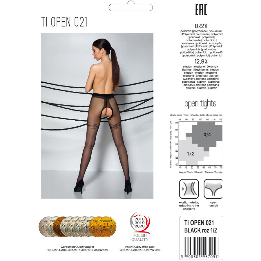 PASSION - TIOPEN 021 SCHWARZE STRUMPFHOSE 3/4 20 DEN hochwertige Produktabbildung