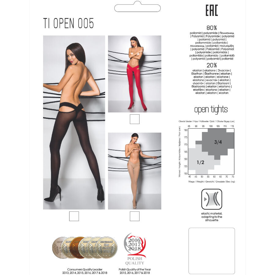 PASSION - TIOPEN 005 SCHWARZE STRUMPFHOSE 1/2 60 DEN für sinnliche Momente