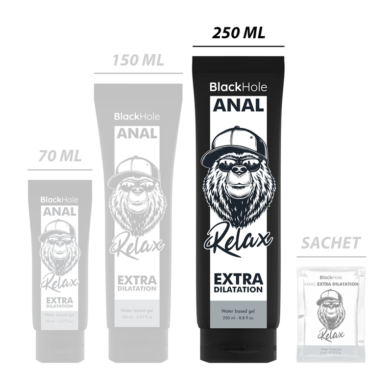 BLACK HOLE - ANAL-DILATIONSGEL AUF WASSERBASIS 250 ML Produktansicht und Details