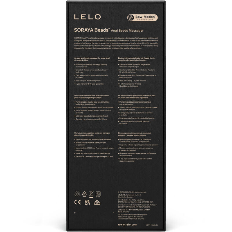LELO - SORAYA BEADS SCHWARZES ANALMASSAGER für sinnliche und diskrete Momente