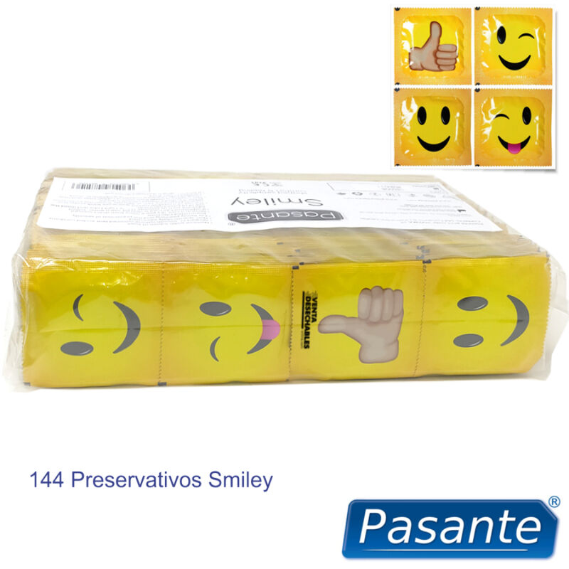 Pasante Smiley Kondome 144 Stück – transparent & glatt für sichere und sinnliche Momente