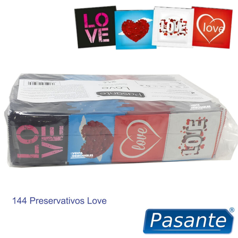 Pasante Love Bag Kondome 144 Stück – 54 mm, glatt & transparent
