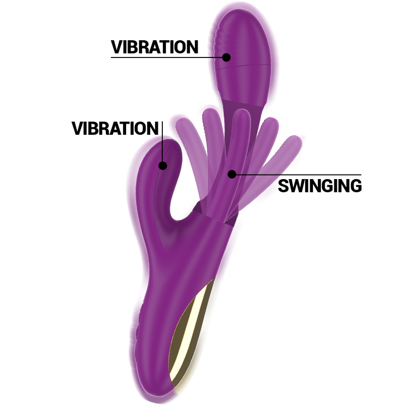 INTENSE - APOLO WIEDERAUFLADBARER MULTIFUNKTIONSVIBRATOR 7 VIBRATIONEN MIT LILA SCHWINGENDER ZUNGE – Vibrator Bild 5