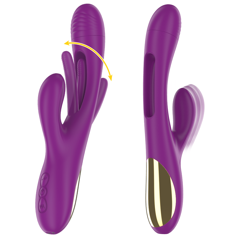 INTENSE - APOLO WIEDERAUFLADBARER MULTIFUNKTIONSVIBRATOR 7 VIBRATIONEN MIT LILA SCHWINGENDER ZUNGE – Vibrator Bild 3