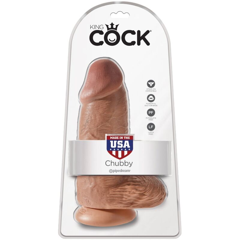 KING COCK - POLLIGER REALISTISCHER PENIS 23 CM KARAMELL – realistischer Dildo Bild 12