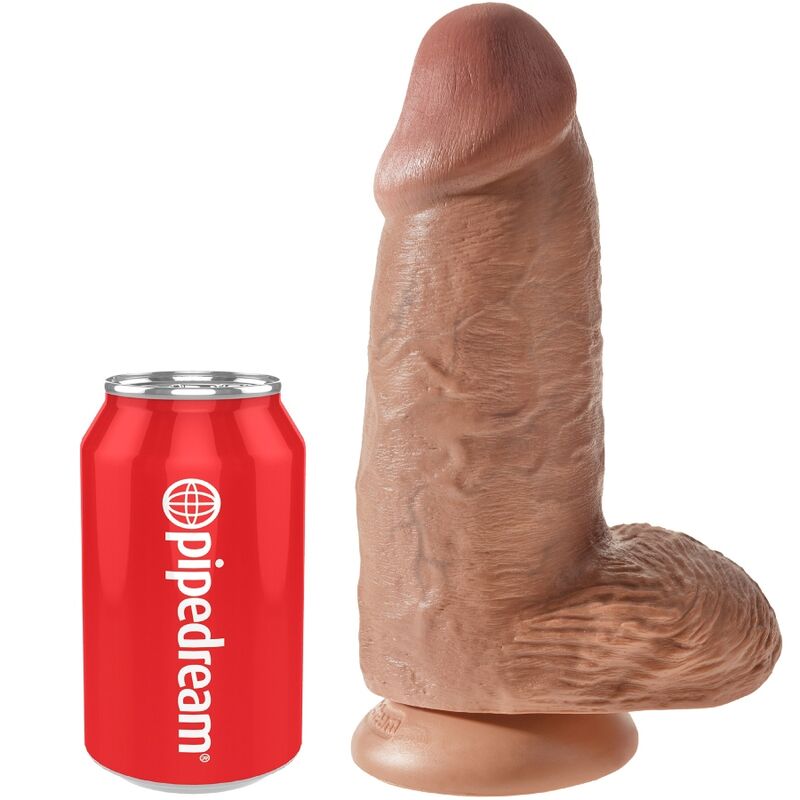 KING COCK - POLLIGER REALISTISCHER PENIS 23 CM KARAMELL – realistischer Dildo Bild 9