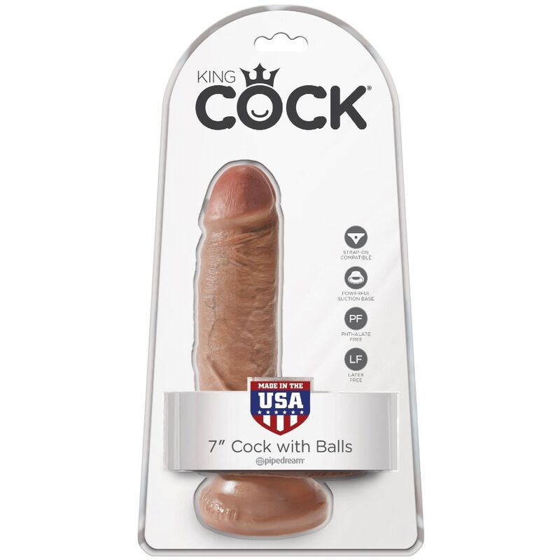 KING COCK - REALISTISCHER PENIS MIT KUGELN 13.2 CM KARAMELL – realistischer Dildo Bild 10