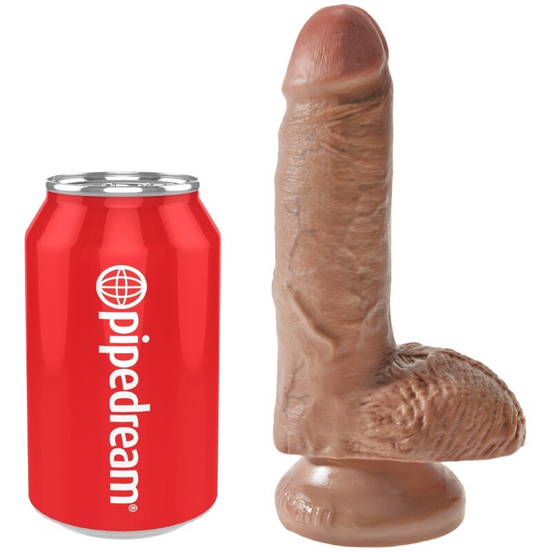 KING COCK - REALISTISCHER PENIS MIT KUGELN 13.2 CM KARAMELL – realistischer Dildo Bild 9