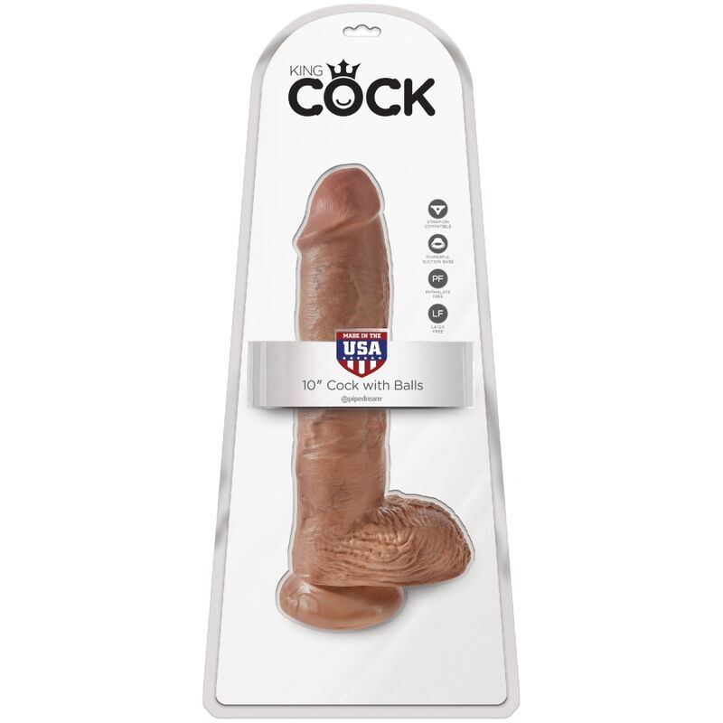 KING COCK - REALISTISCHER PENIS MIT KUGELN 19.8 CM KARAMELL bei Secret Pulse im Erotikshop