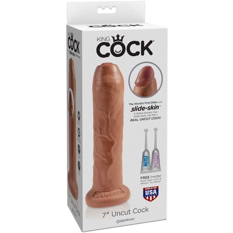 KING COCK - UNGESCHNITTENER REALISTISCHER PENIS 17.8 CM KARAMELL hochwertiges Intimtoy