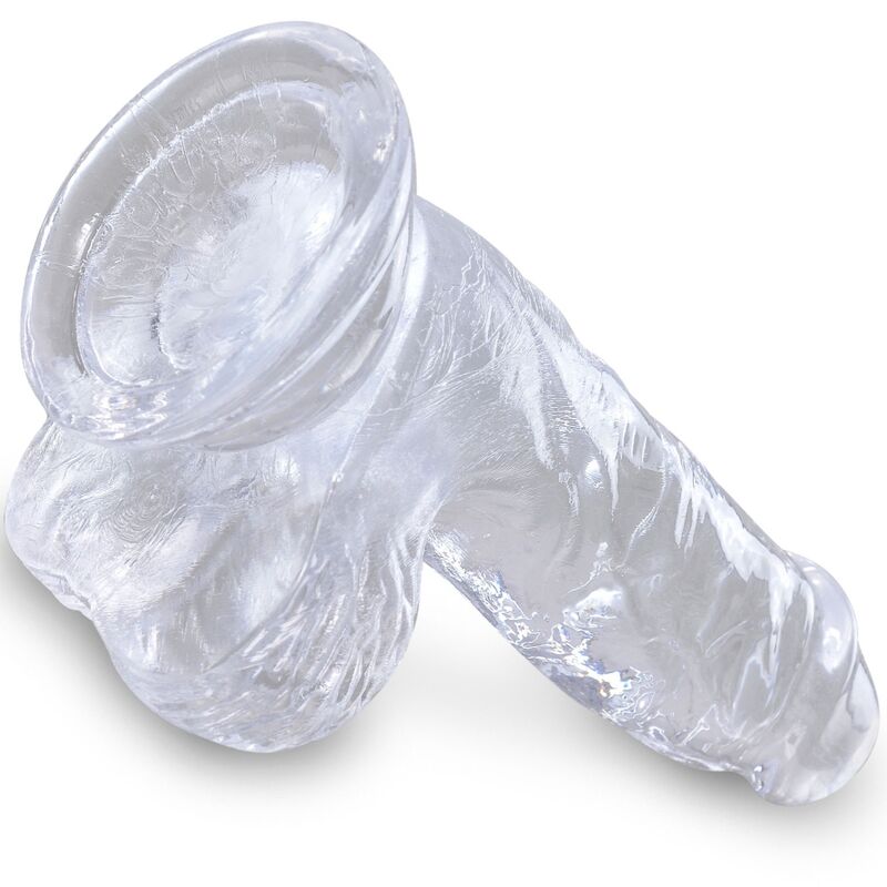 KING COCK - CLEAR REALISTISCHER PENIS MIT EIEREN 10.1 CM TRANSPARENT Produktansicht und Details