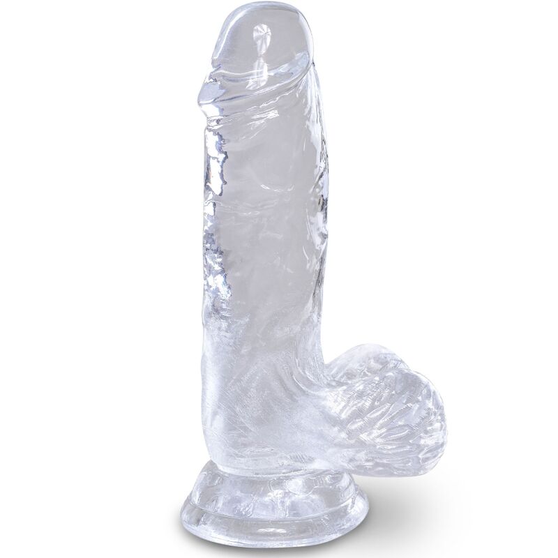 KING COCK - CLEAR REALISTISCHER PENIS MIT EIEREN 10.1 CM TRANSPARENT realistischer Dildo diskret online kaufen
