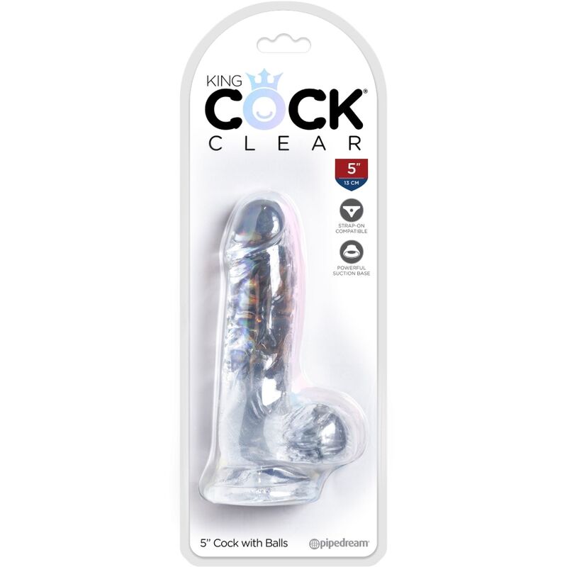 KING COCK - CLEAR REALISTISCHER PENIS MIT EIEREN 10.1 CM TRANSPARENT hochwertiges Intimtoy