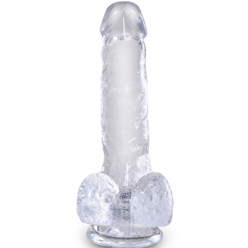 KING COCK - CLEAR REALISTISCHER PENIS MIT EIEREN 13.5 CM TRANSPARENT bei Secret Pulse im Erotikshop
