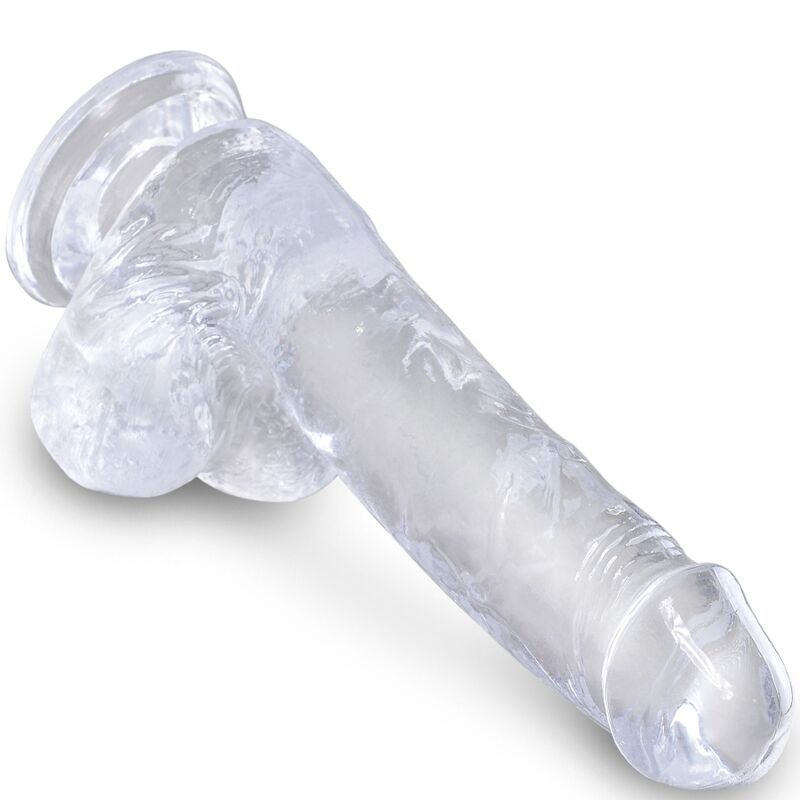 KING COCK - CLEAR REALISTISCHER PENIS MIT EIEREN 13.5 CM TRANSPARENT hochwertiges Intimtoy
