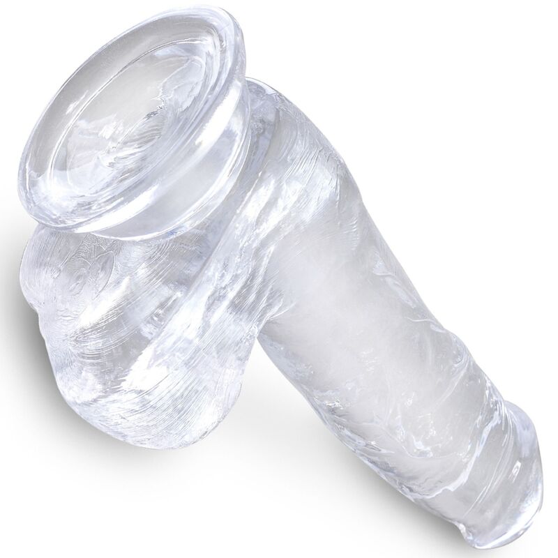 KING COCK - CLEAR REALISTISCHER PENIS MIT EIEREN 13.5 CM TRANSPARENT realistischer Dildo diskret online kaufen