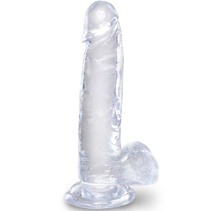 KING COCK - CLEAR REALISTISCHER PENIS MIT EIEREN 15.2 CM TRANSPARENT realistischer Dildo diskret online kaufen