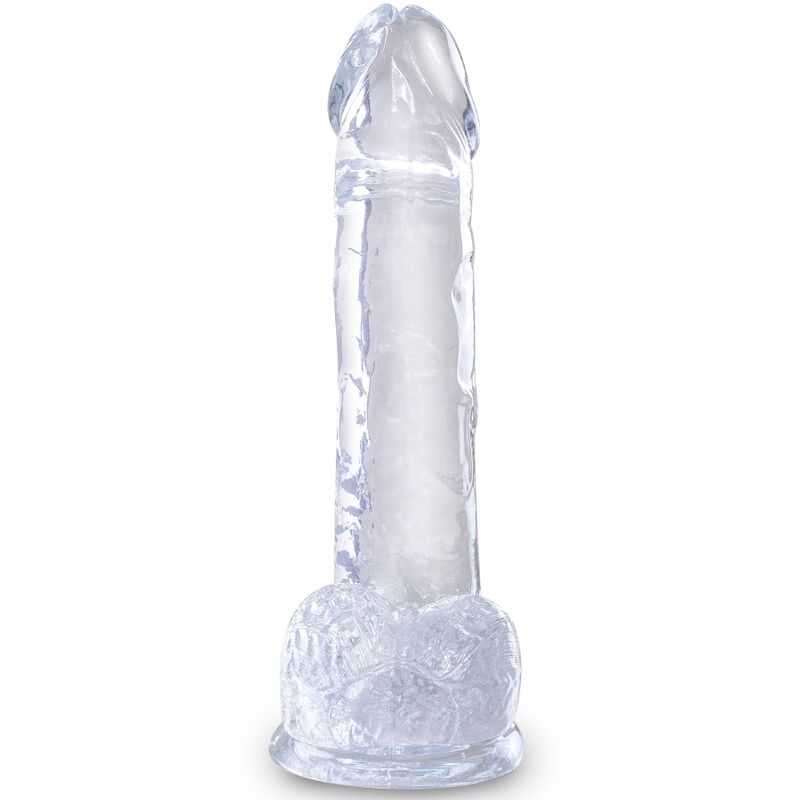 KING COCK - CLEAR REALISTISCHER PENIS MIT EIEREN 15.2 CM TRANSPARENT bei Secret Pulse im Erotikshop