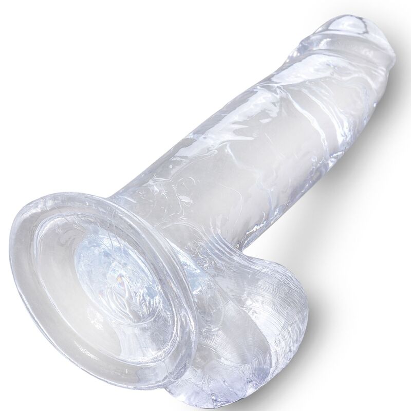 KING COCK - CLEAR REALISTISCHER PENIS MIT EIEREN 15.2 CM TRANSPARENT Produktansicht und Details