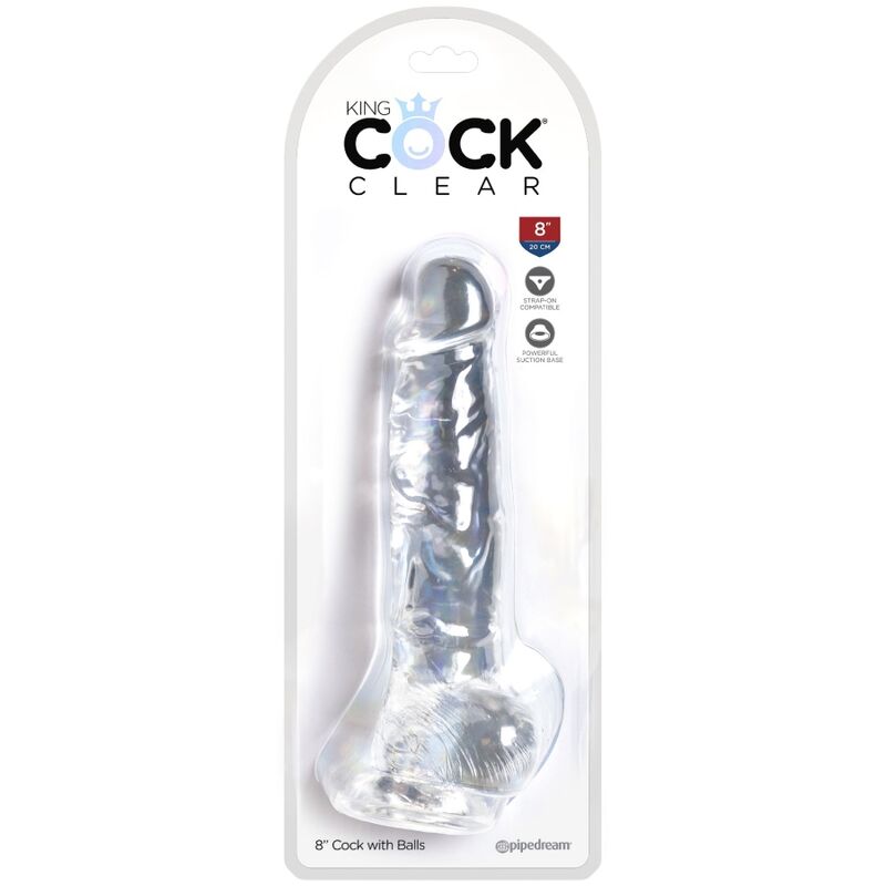 KING COCK - CLEAR REALISTISCHER PENIS MIT EIEREN 16.5 CM TRANSPARENT bei Secret Pulse im Erotikshop